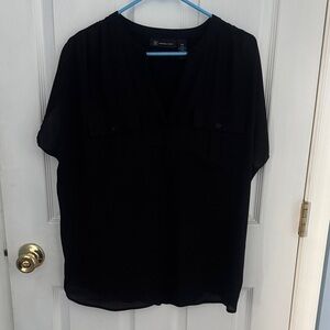 INC International Concepts Elegant Black Blouse